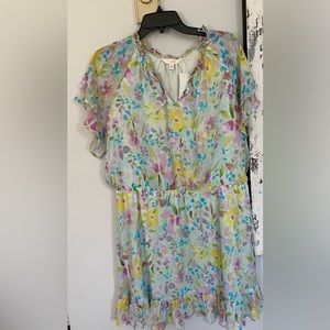 NWT Lauren Conrad Flutter Sleeve Dress. Size XXL. It is lined. Beautiful colors.